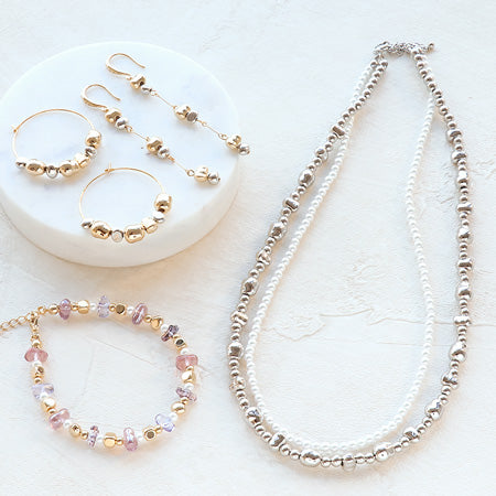 CCB Parts Baroque Beans 3 Rhodium Color