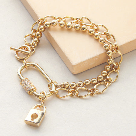 チャーム 南京錠 No.1 ゴールド