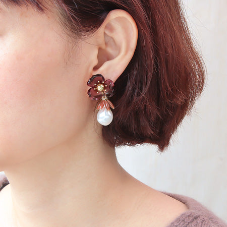 アクリル ドイツ製 花19 クリアプラム