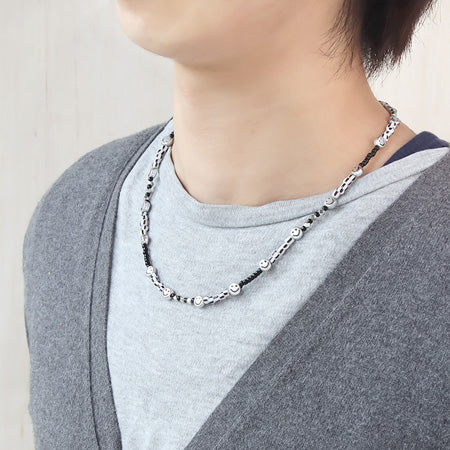 Acrylic flat round smile white
