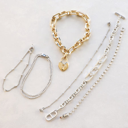 Stone chain parts 6 gold