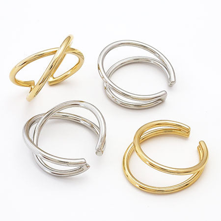 Ring stand (ear cuff) double rhodium color