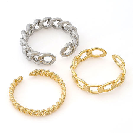 Ring stand (ear cuff) Chain 1 Rhodium color