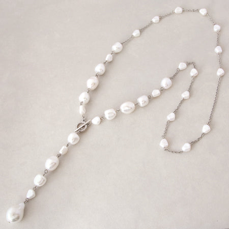 Resin pearl baroque flat 1 white AB