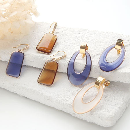 メタルフレーム樹脂入 オーバル大穴 クリア/G【アウトレット】