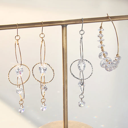 キュービックジルコニア ラウンド 1穴 クリア