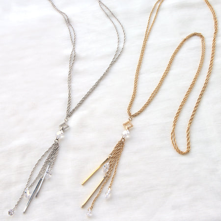 キュービックジルコニア スクエア 2穴