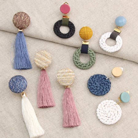 くるみパーツ ラウンド ヘリンボン アイボリー/ゴールド【アウトレット】