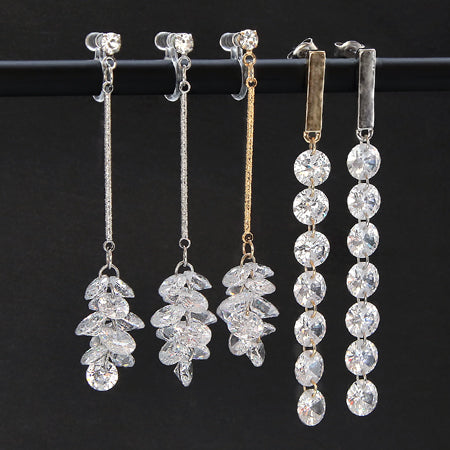 キュービックジルコニア ラウンド 2穴 クリア