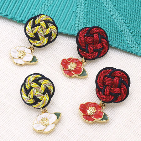 Charm Japanese style camellia white/G