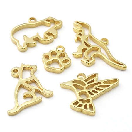 シルエットチャーム 犬 ゴールド