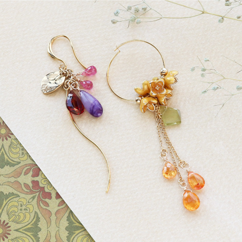 天然石 めがね留めチャーム スライス スフェーン