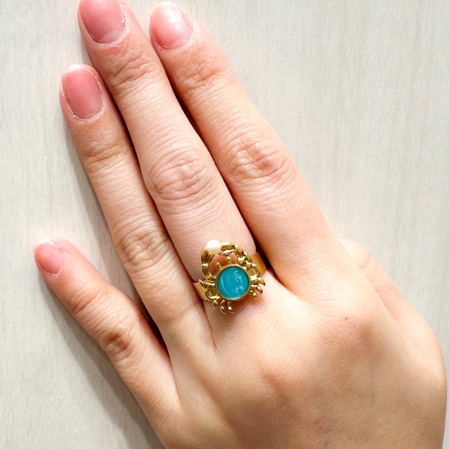 ギリシャチャーム シーシェル ホワイトマーブル/G