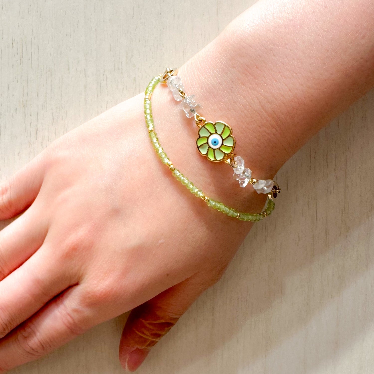 ギリシャチャーム マティ フラワー 2カン ライム/G