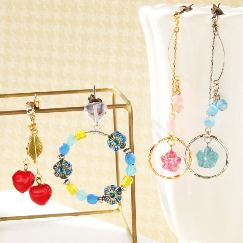 チェコ 5弁花3  アレキサンドライト/ピンク