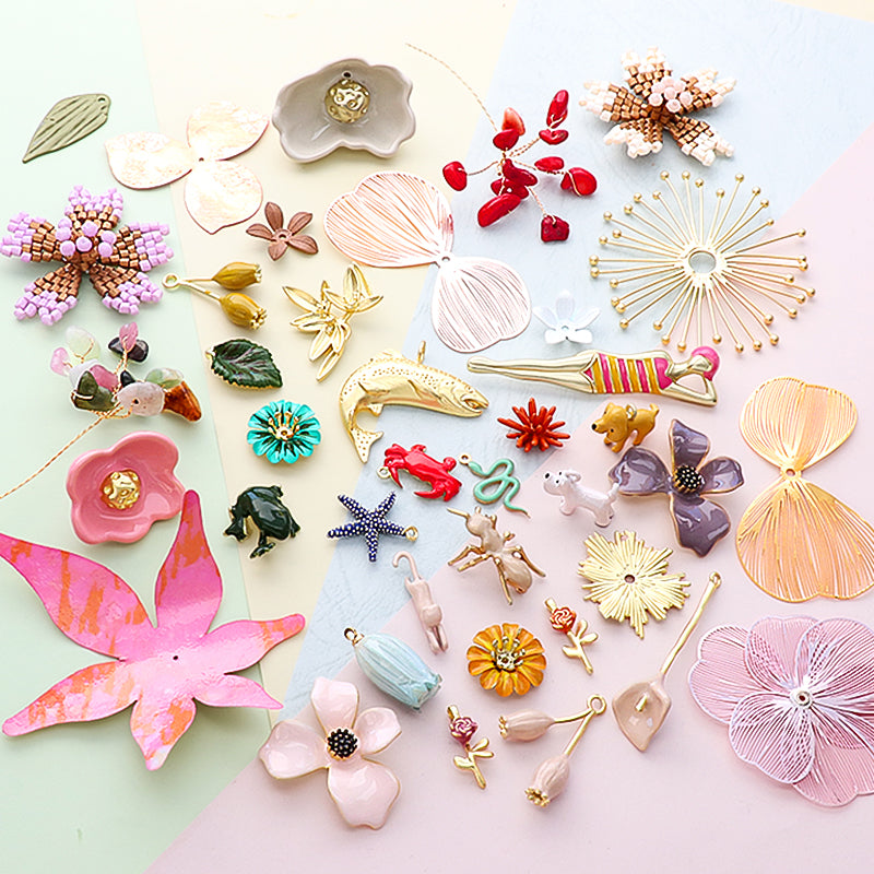 シークインパーツ 3弁花 ピンク/G