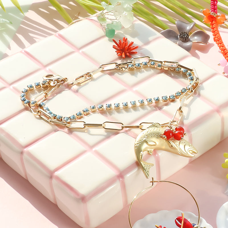 Spanish charm Fish 1-can matte gold