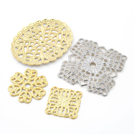 スカシパーツ 楕円2 約26×20mm ゴールド