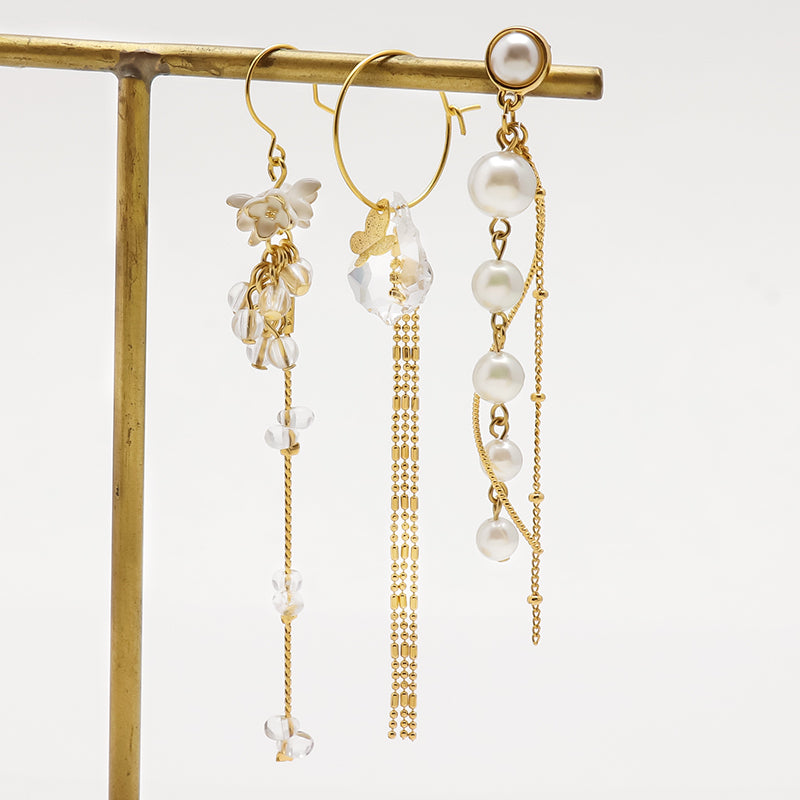 Swing parts slim fringe 1 rhodium color