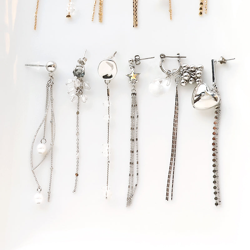 Swing parts slim fringe 1 rhodium color