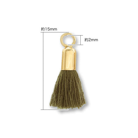 タッセルミニ 金具付 カーキ/G