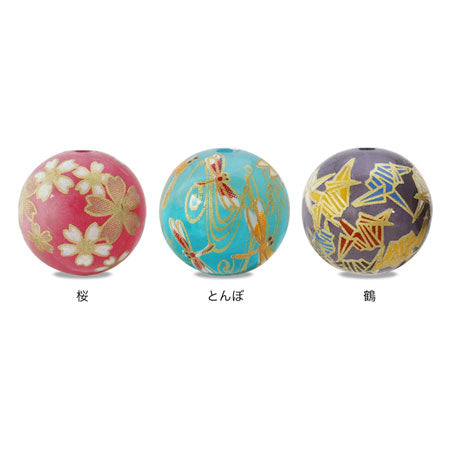 Transfer spider beads cherry blossom black