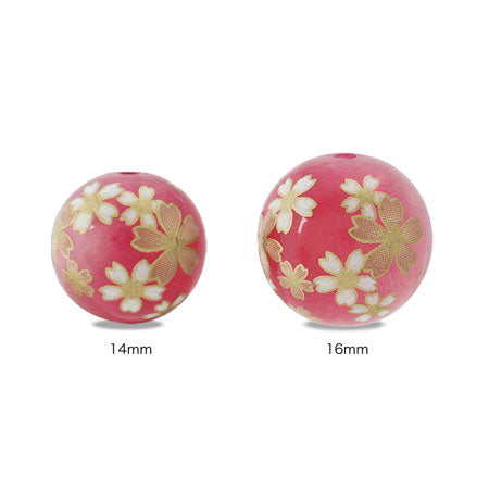 Transfer spider beads cherry blossom black
