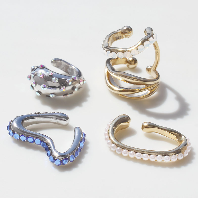 イヤーカフ 変形14 ロジウムカラー