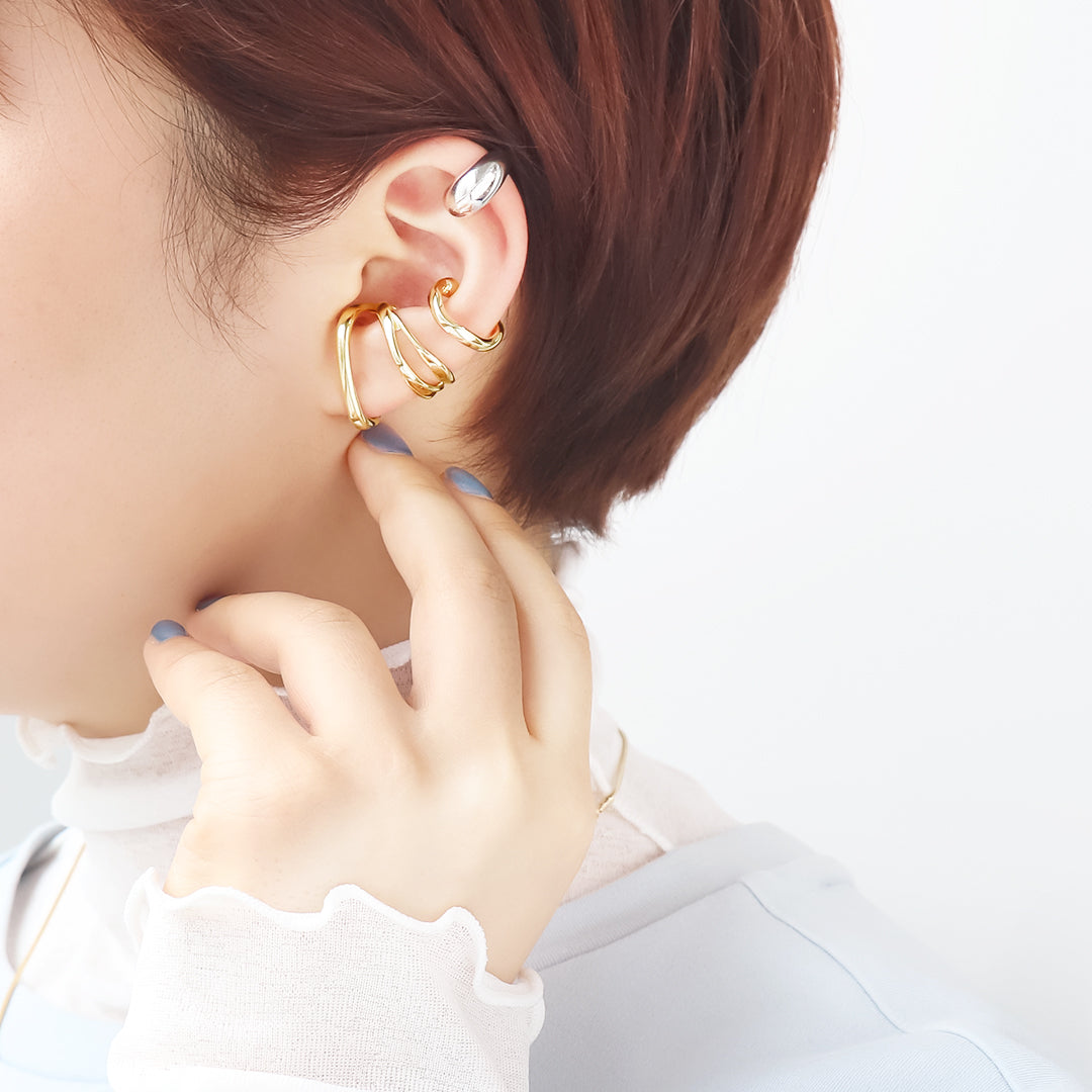 イヤーカフ 変形15 ロジウムカラー