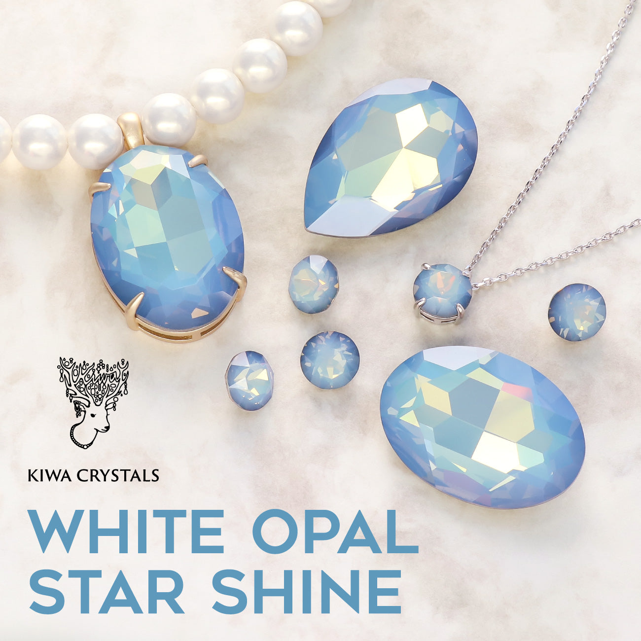 KIWA CRYSTALS WHITE OPAL STAR SHINE