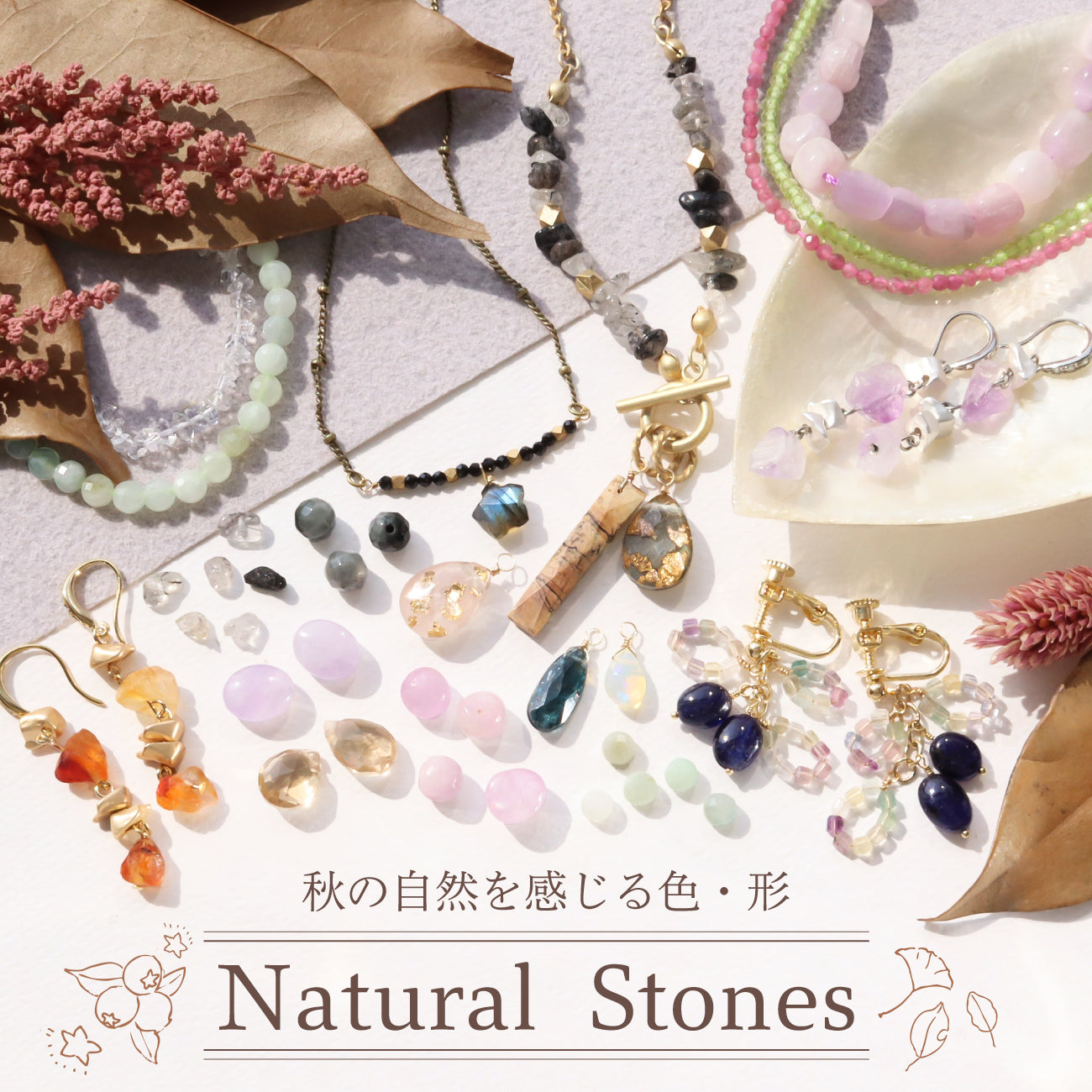 秋の自然を感じる色・形 Natural Stones