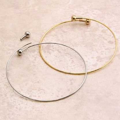 Wire bracelet thick rhodium color
