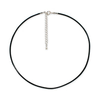 Leather string necklace black RC
