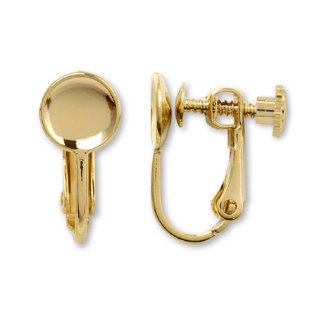 Earrings screw spring bowl type gold