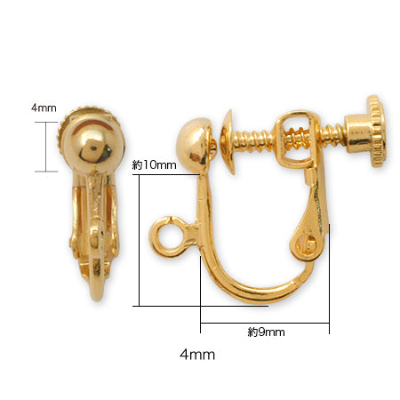 Earring screw spring ball bra mat gold