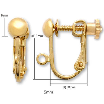 イヤリング ネジバネ玉ブラ　金古美
