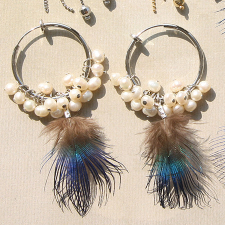earring hoop rhodium color