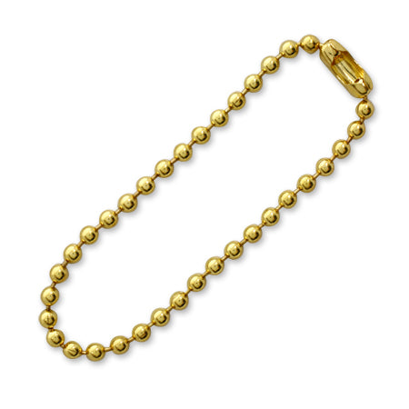 Keychain ball chain 2.3mm with one end gold