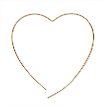 Earrings wire heart No.L1 gold
