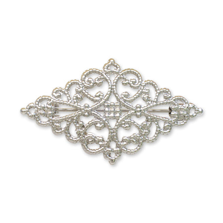 Brooch stand, diamond shape, rhodium color