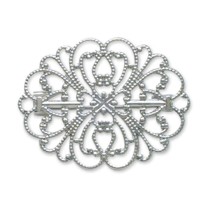Brooch stand Squash oval rhodium color