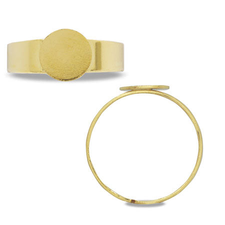 Ring stand flat round plate rhodium color