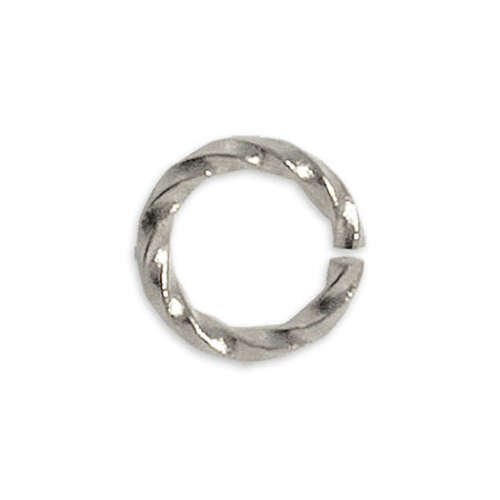 Design round jump ring twist No.2 rhodium color