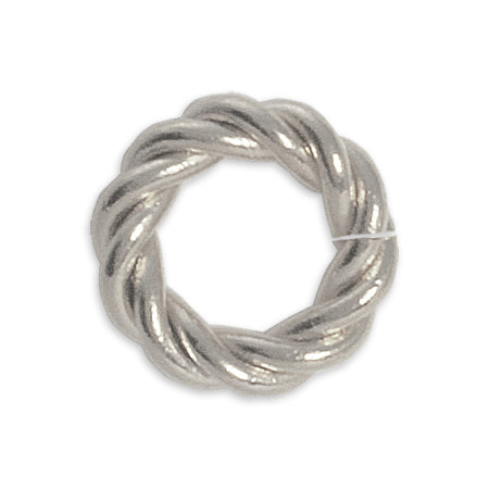 Design round jump ring twist No.3 rhodium color