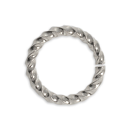 Design round jump ring twist No.4 rhodium color