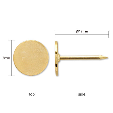 Tie tack with round plate needle gold