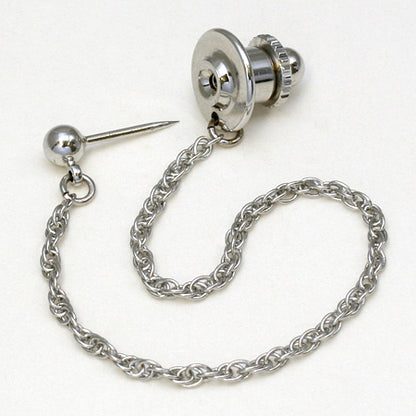 Tie tack set with ring rhodium color