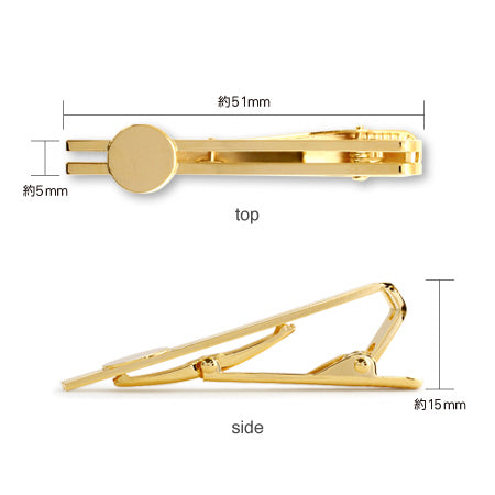 Tie pin round plate gold