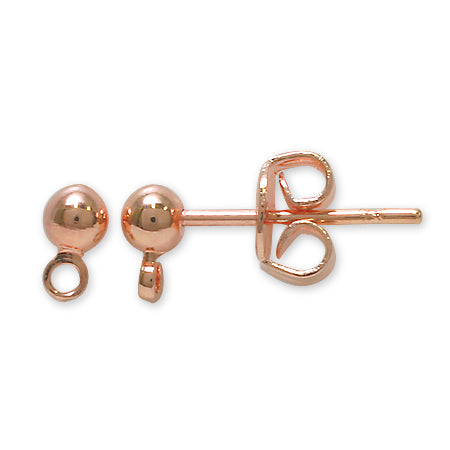Earrings with ring pink gold