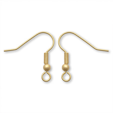 Earrings Fishhook Matte Gold